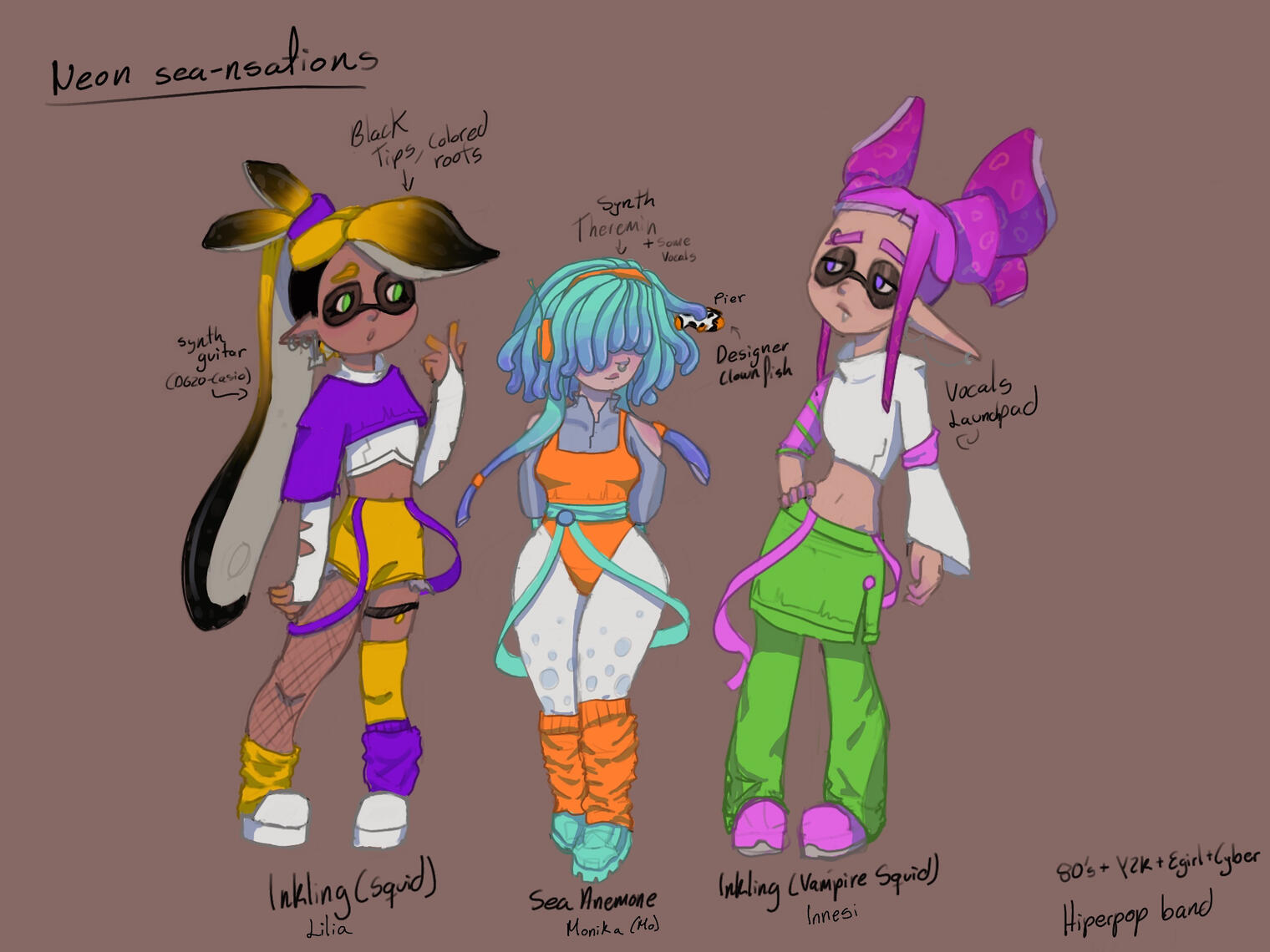 Splatoon Idols, Concept characters